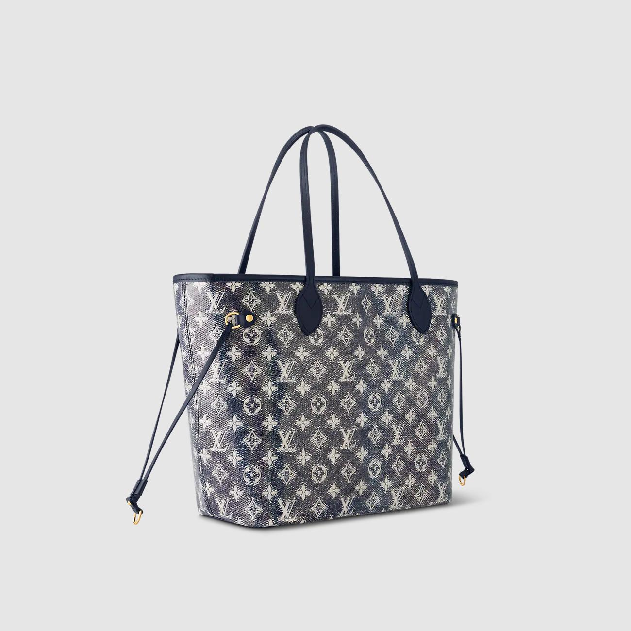 Túi Louis Vuitton Neverfull MM Nữ Đen Bạc